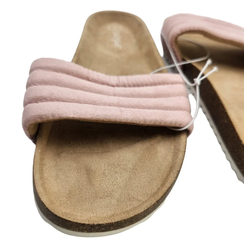 Cat & Jack Sandals Youth Girls Size 4 Pink‎ Selma Slide On Non-Marking Open Toes